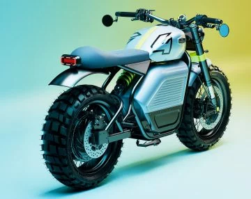 Scrambler todoterreno con diseño retro y moderno.