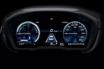 Vista del cuadro de instrumentos digital del Subaru Crosstrek 2025, nítido y moderno.