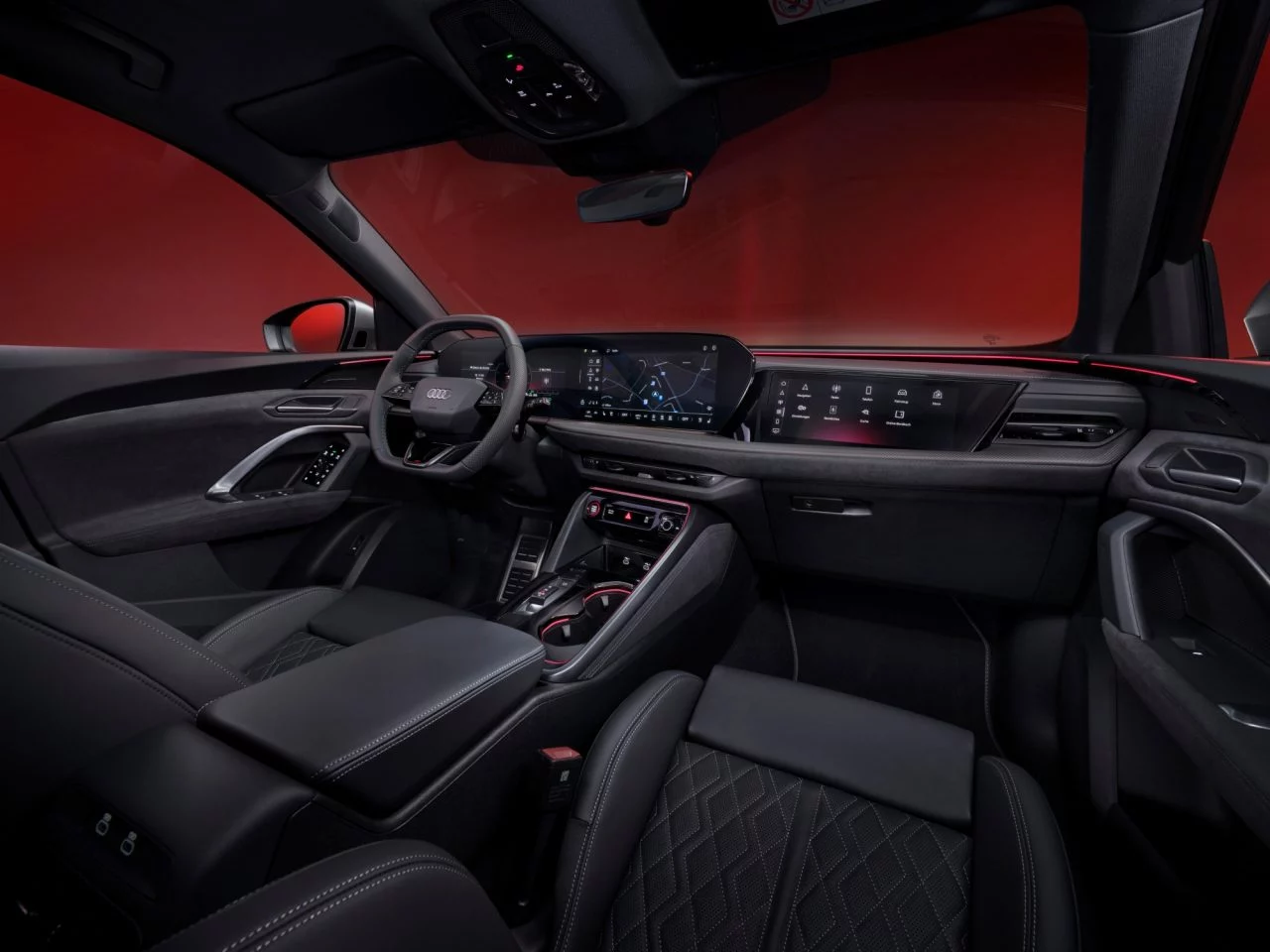 Vista del interior del Audi Q5 Sportback, con un diseño moderno y elegante.