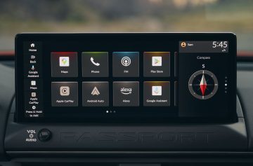 Interfaz del sistema de infotainment del Honda Passport, intuitiva y moderna.