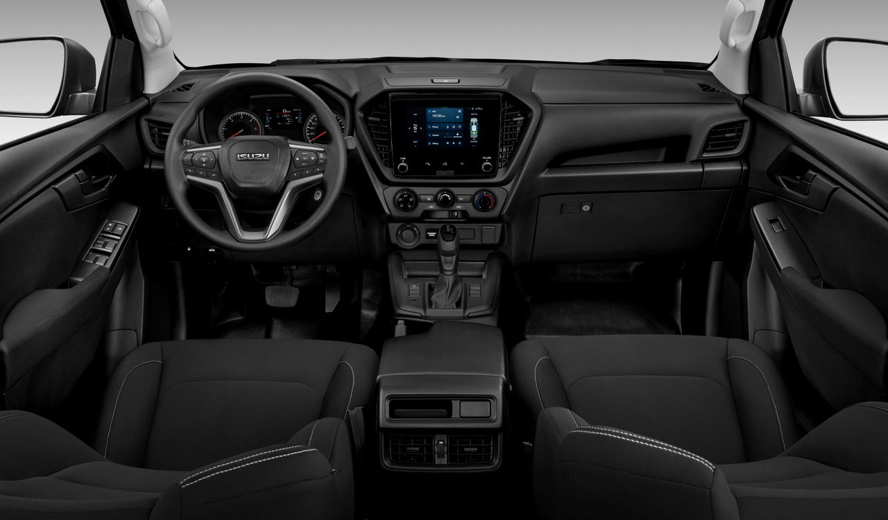 Interior del Isuzu D-MAX, con un diseño funcional y ergonómico.