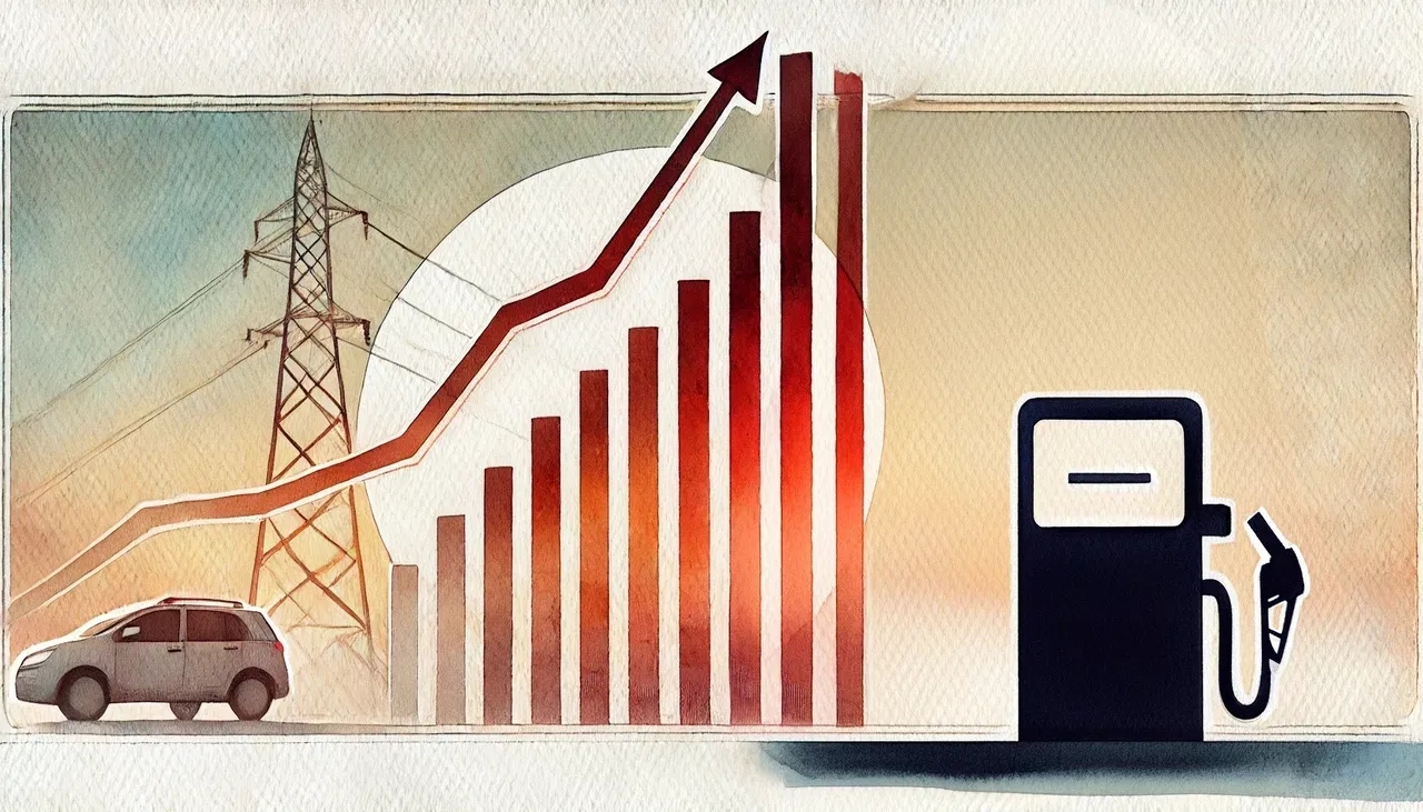 Gráfica que ilustra el aumento del impuesto al diésel en 2025.