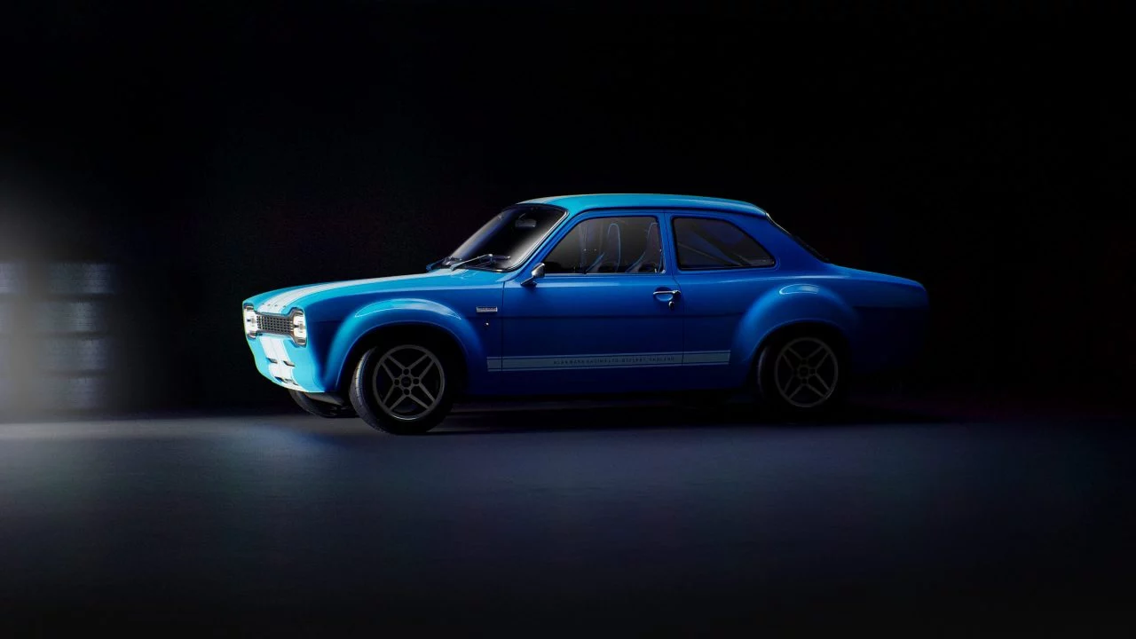 El Ford Escort Mk1 RS resurge con un diseño vibrante y nostálgico.