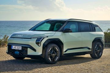 El Kia EV3 se presenta con un diseño moderno y aerodinámico, óptimo para la ciudad.