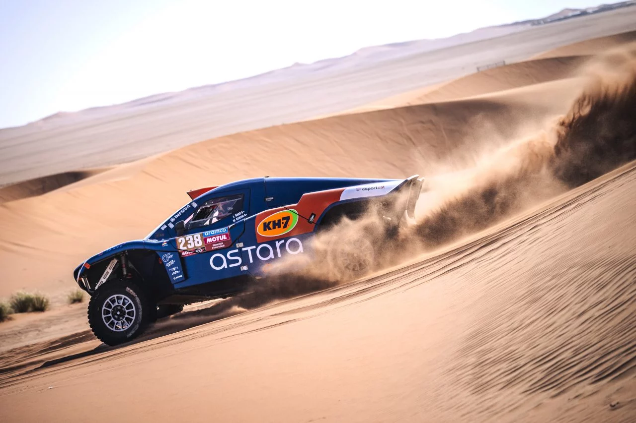 Laia Sanz and Maurizio Gerini during stage 02 of Rally Dakar 2024