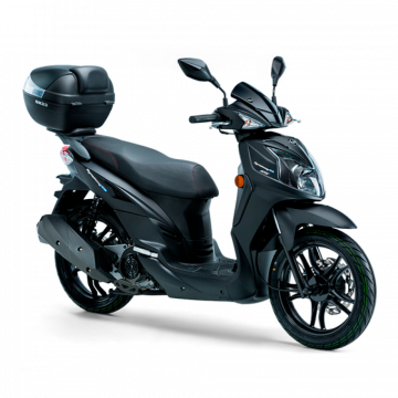 Scooter de 125 con rueda alta, ideal para la ciudad y cómodo para viajes cortos.