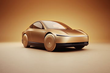 Concepto del nuevo Robotaxi de Tesla, diseño futurista y aerodinámico.