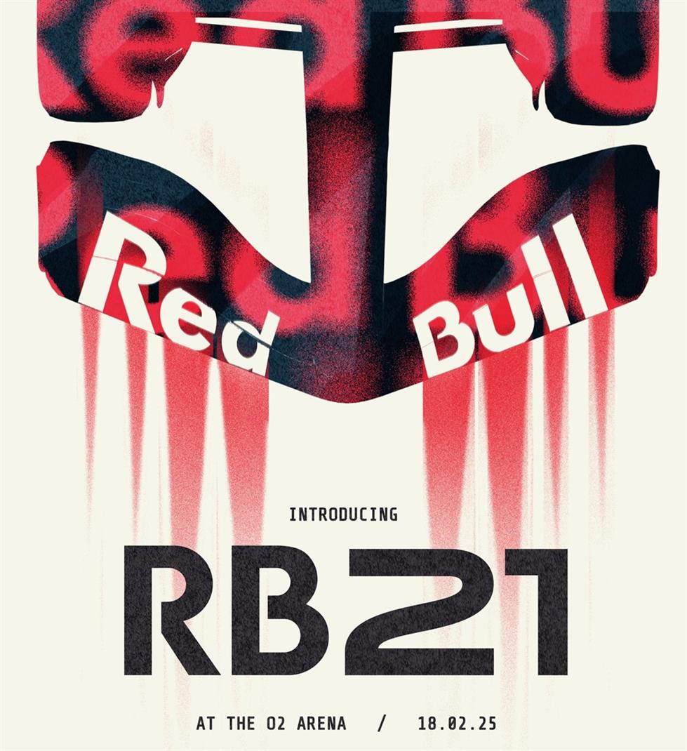 Diseño del Red Bull RB21, destacando su agresiva estética y patrocinadores.