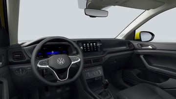 Interior moderno y funcional del T-Cross, con acabados de calidad.