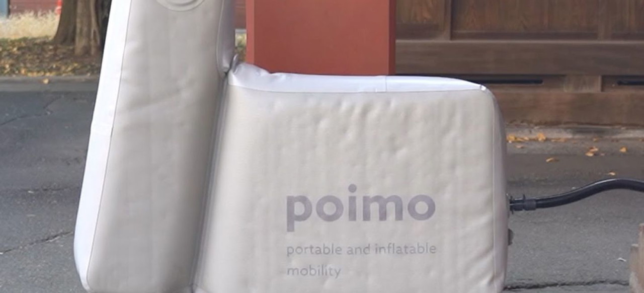 Vehículo inflable Poimo, concepto de movilidad portátil y novedoso.