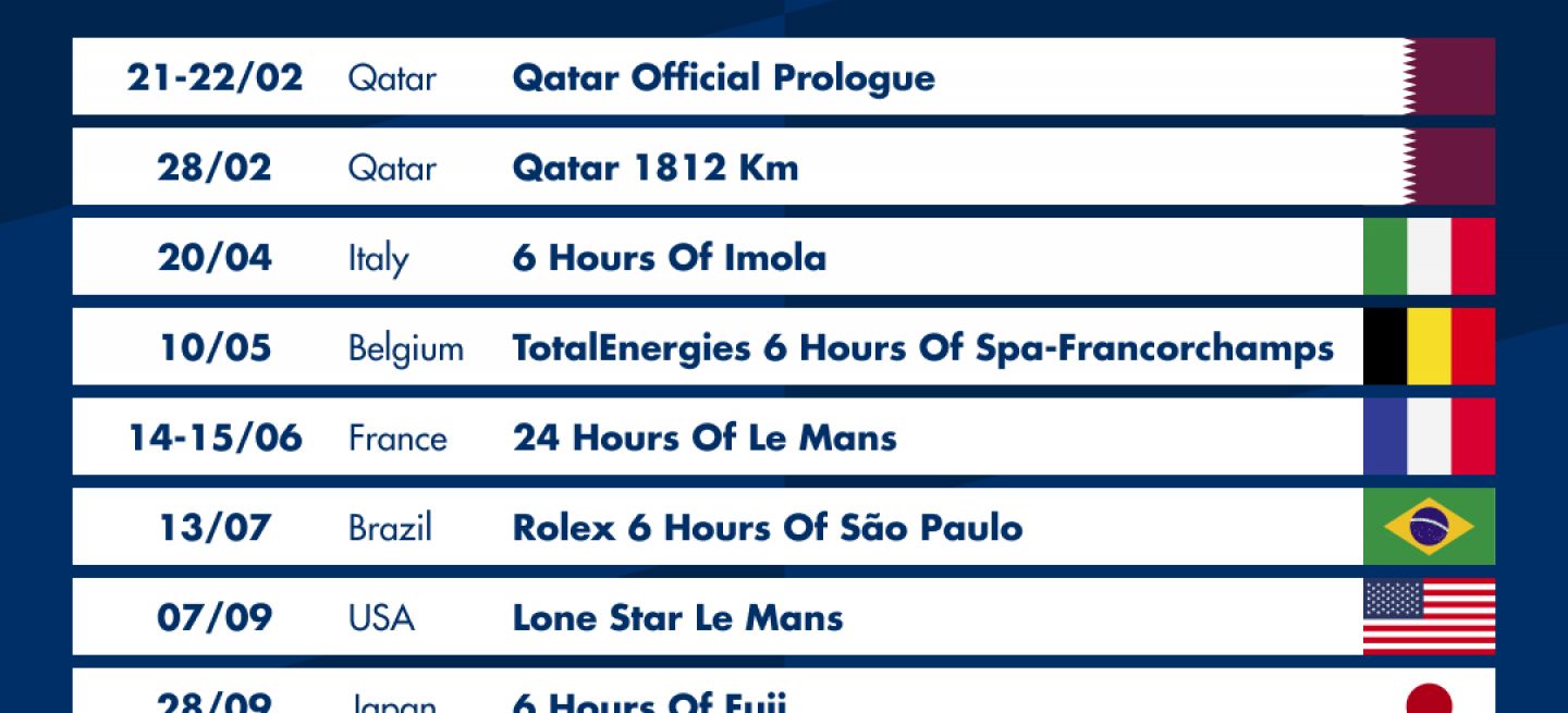 Calendario oficial del WEC para las 24 Horas de Le Mans 2025.