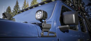 A Pair Of Jpp Five Inch Off Road Led Lights Are Installed At The